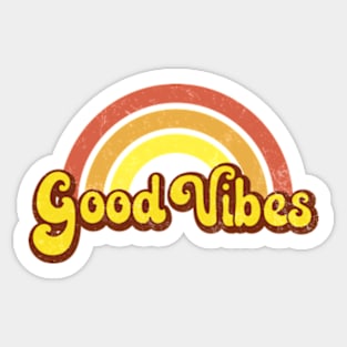 Retro Rainbow Good Vibes Sticker